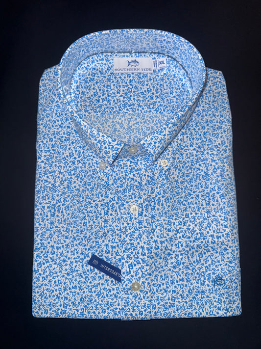 Southern Tide Flower Frenzy Printed Long Woven Shirt