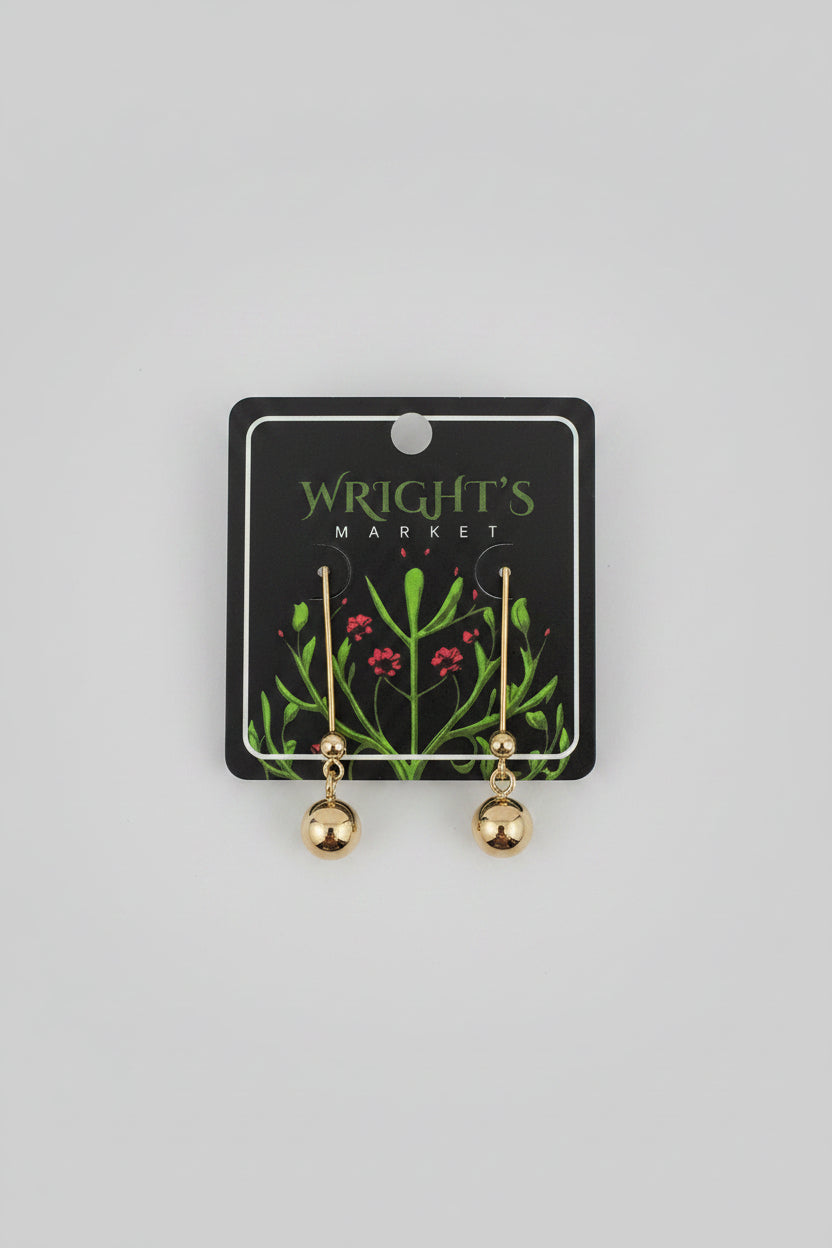 End Ball & Bar Earrings