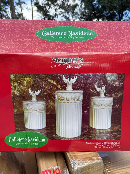 3 Christmas Deer Jar