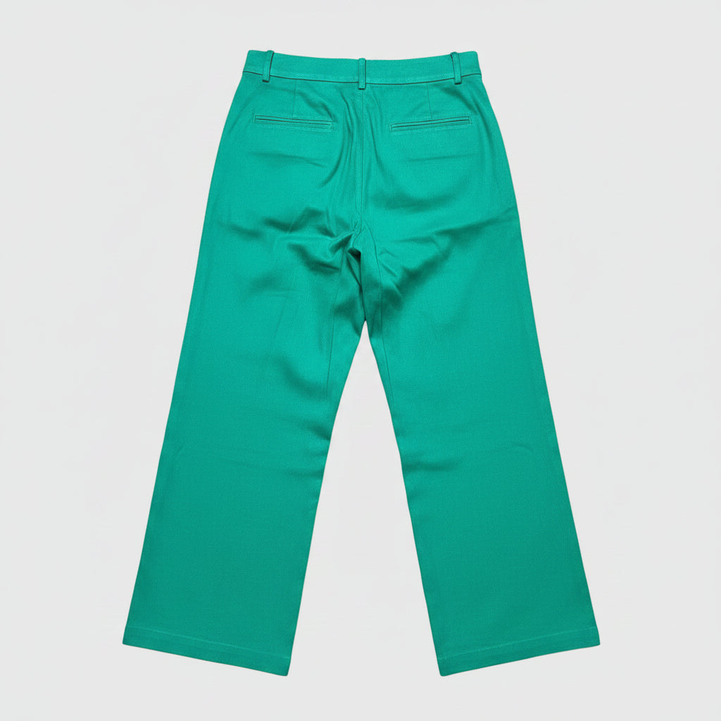 Jodiful Scalloped Pocket Stretch Pants – Green