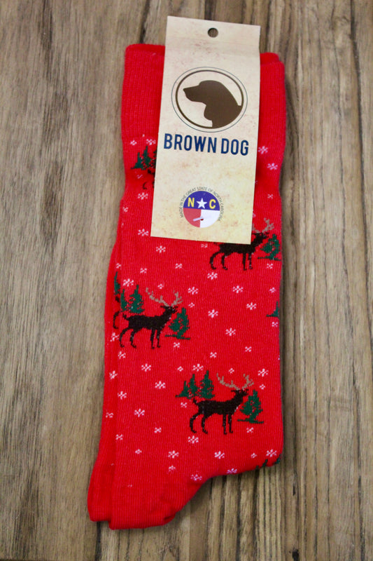 DEER SNOWFALL – Ski Patrol Red Socks