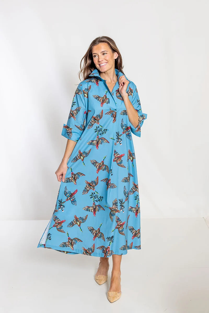 House of MBR Berry Grove Ruthie Long Shirt Dress with Sash