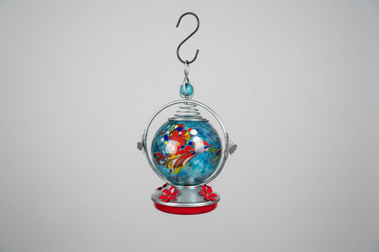 DDI Blue Red Swirl Hummingbird Feeder Blue
