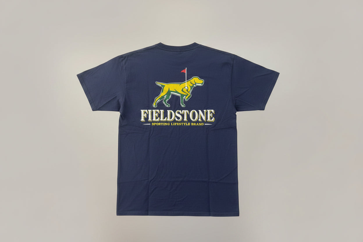 Fieldstone Logo Pin Navy T Shirt