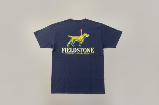 Fieldstone Logo Pin Navy T Shirt