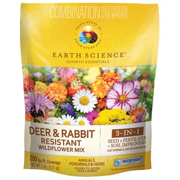 Earth Science® Deer & Rabbit Resistant Wildflower Mix - 2lb - 200sq ft Coverage
