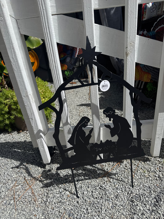 Metal Christmas Nativity Scene