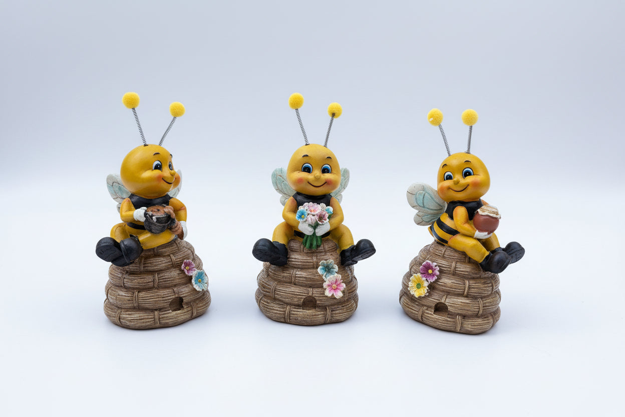 Poly Bee & Bee Hive Garden Art – Assorted Styles (Sold Individually)