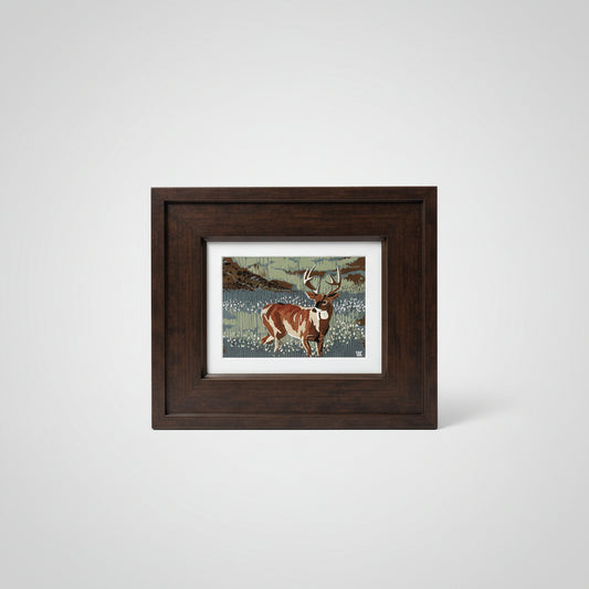 Slate Still Buck Espresso Framed 5x7 Art by Austin Williams