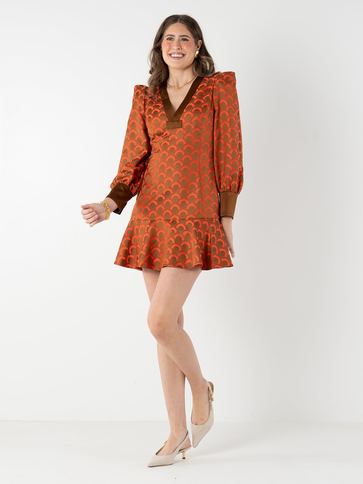 Jenny Dress- Tangerine Mod