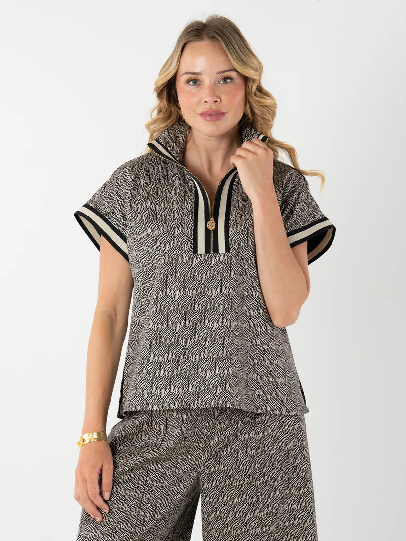 Poppy Pullover – Black Tonal Monogram