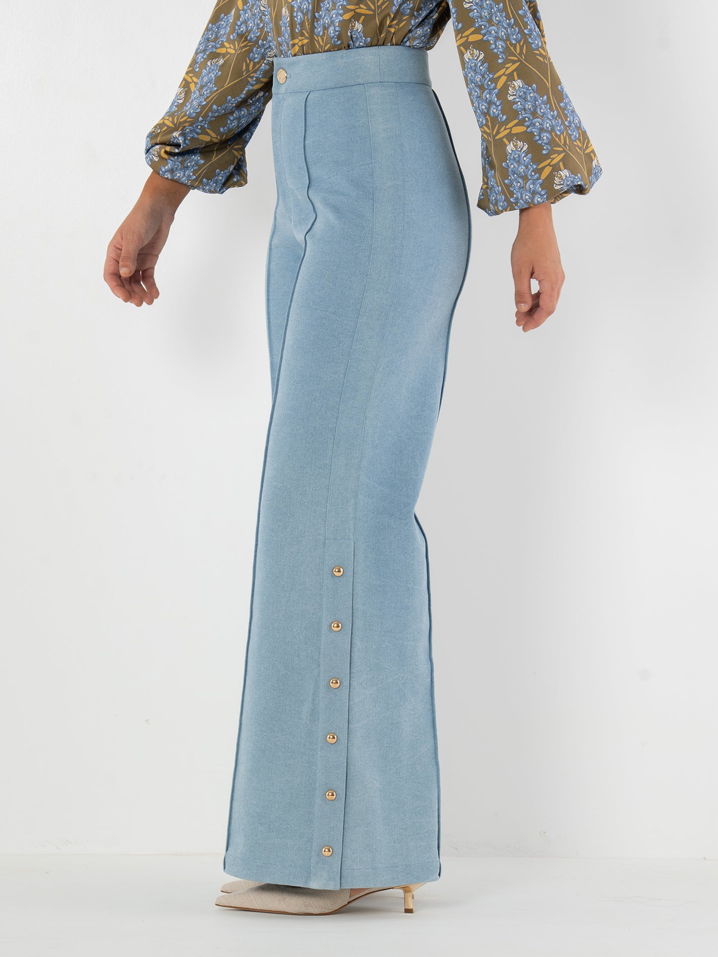 Emily McCarthy Denim Paisley Pant
