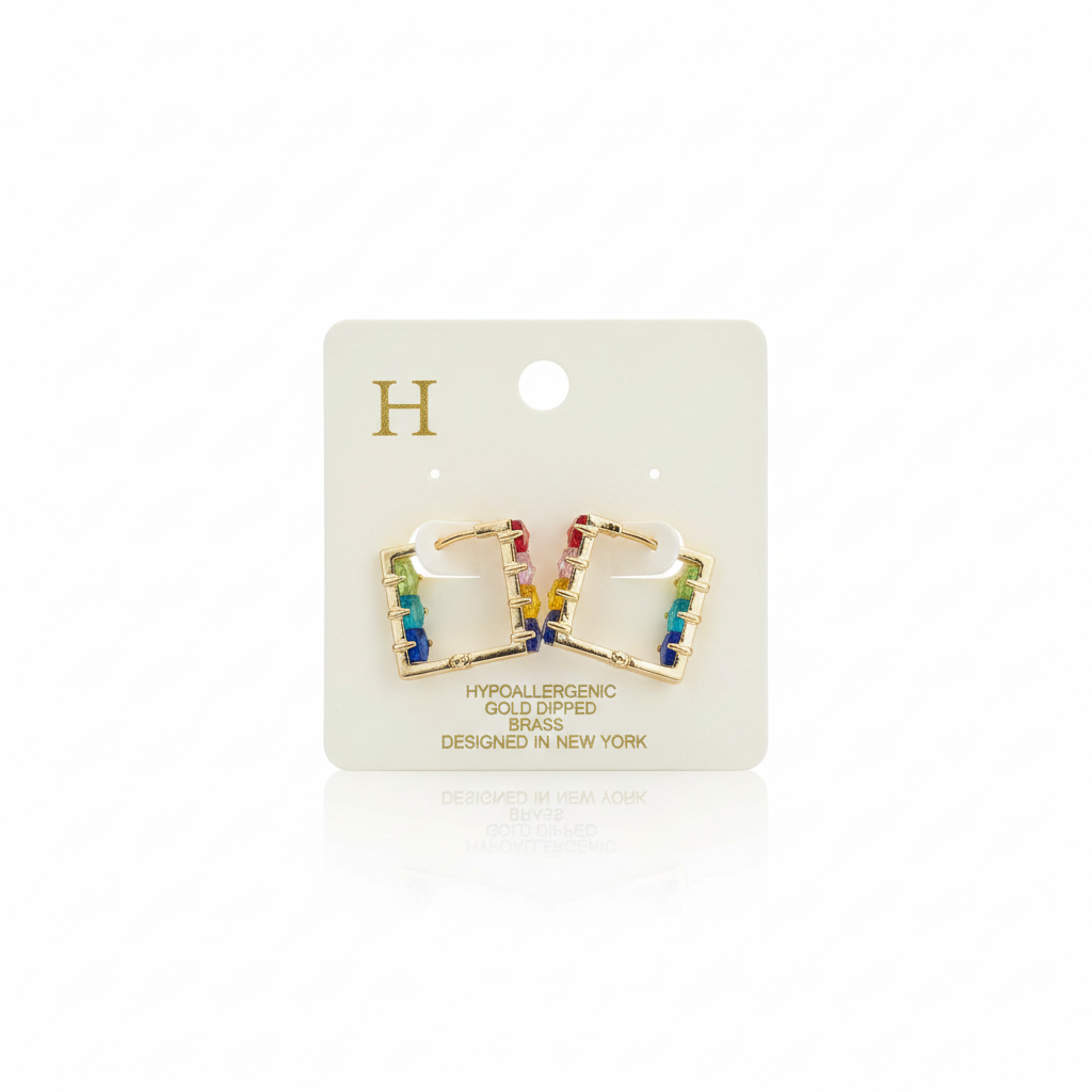 Rainbow Row Gold Hoop Earrings