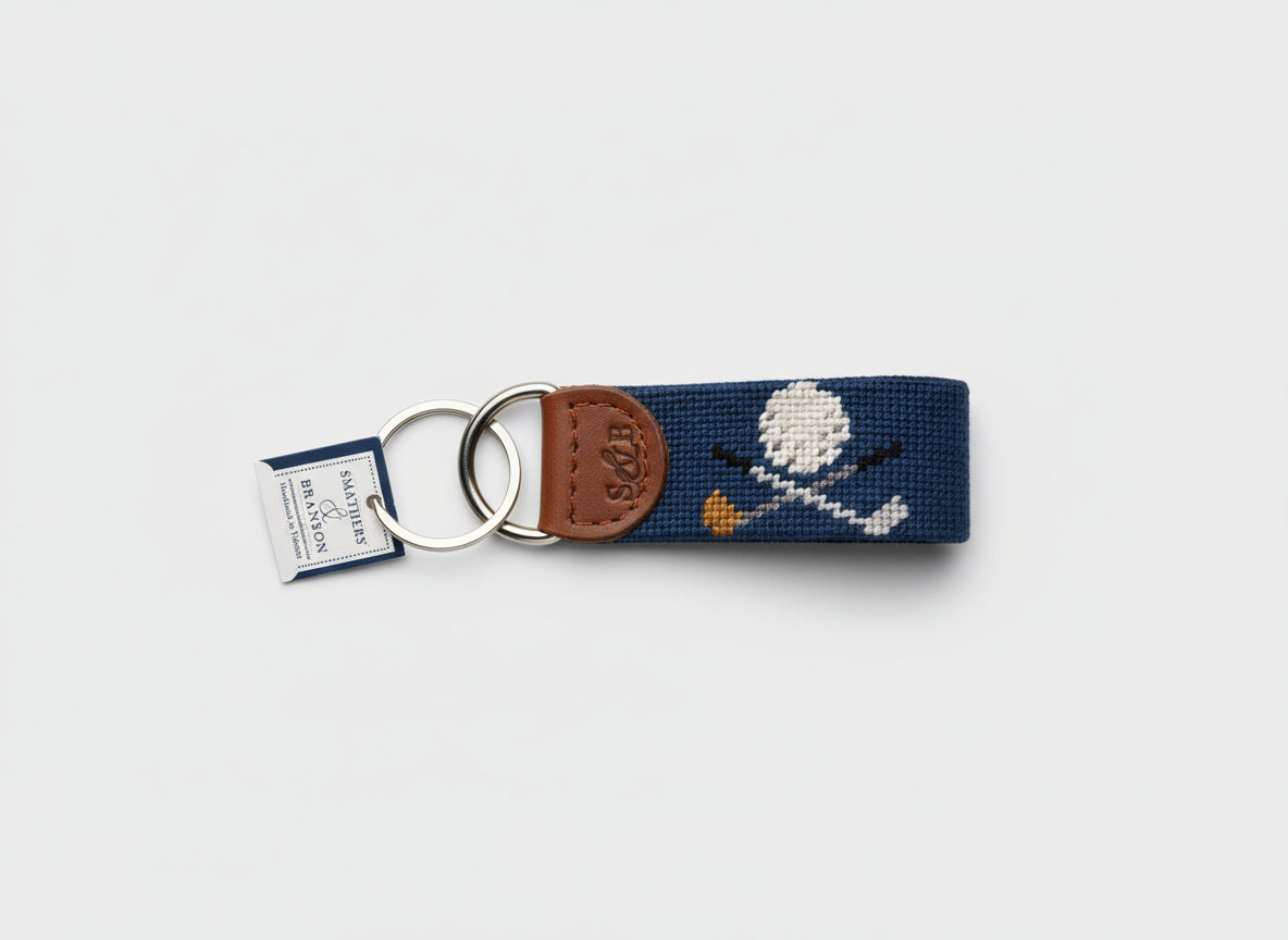 Smathers & Branson Golf Clubs Key Fob | Premium Needlepoint Accessories