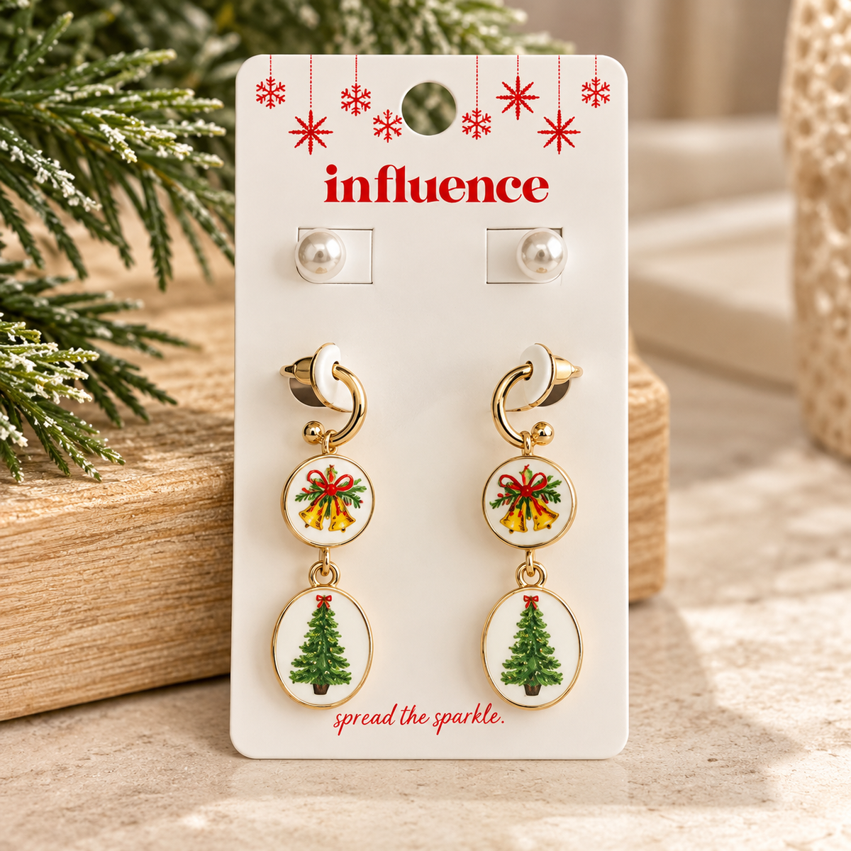 Under the Mistletoe Christmas Earring Set 🎄🎀