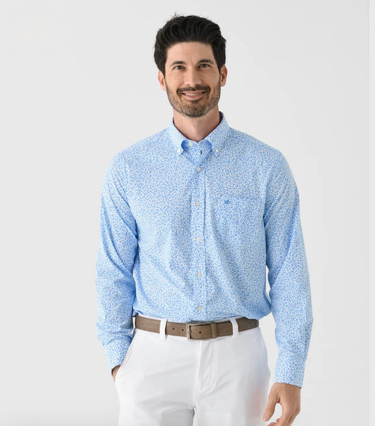 Southern Tide Flower Frenzy Printed Long Woven Shirt
