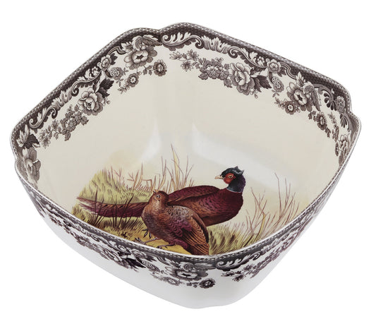Spode Woodland Deep SQ Serving Bowl Pheasant