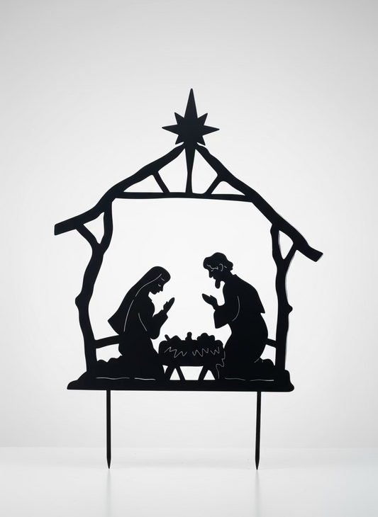 Metal Christmas Nativity Scene
