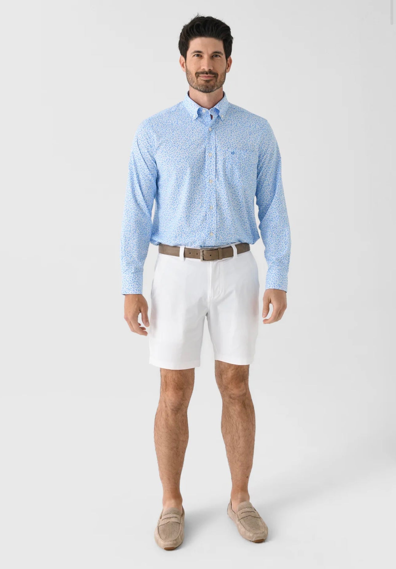 Southern Tide Flower Frenzy Printed Long Woven Shirt
