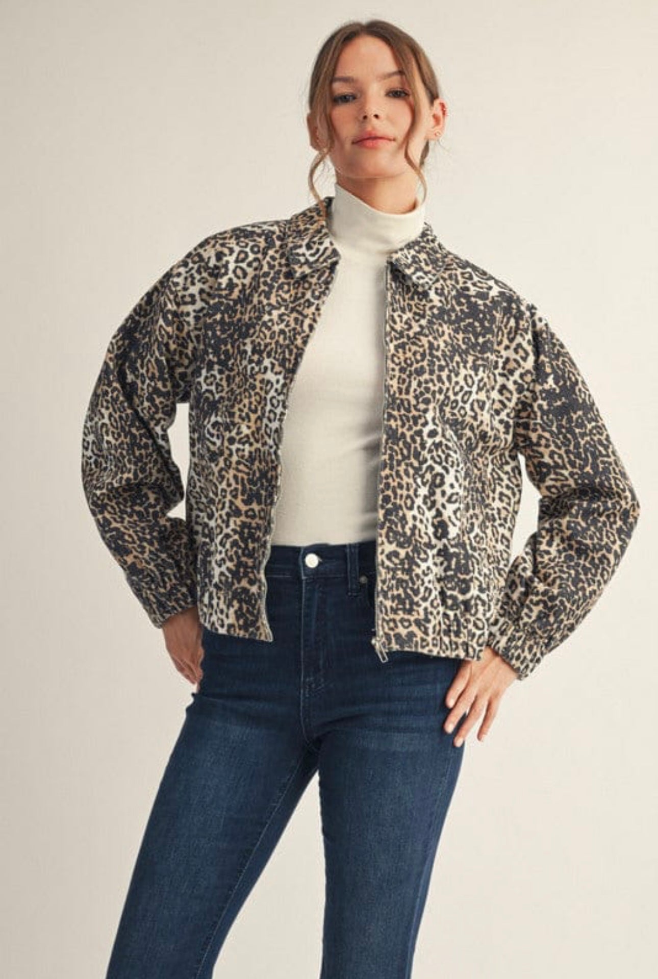 Jodiful Animal Denim Bomber Jacket