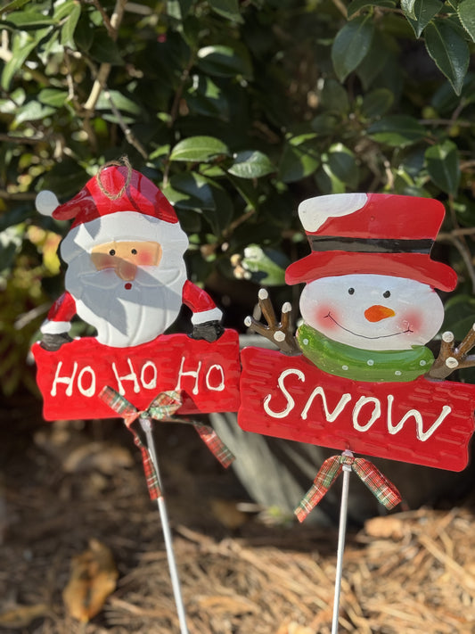 Assorted Santa/ Snowman on Pole