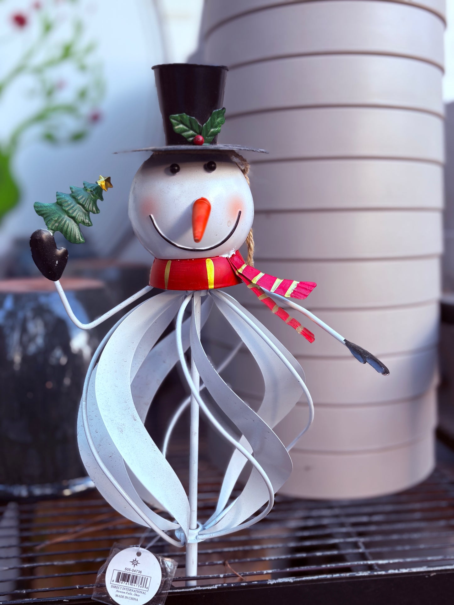Metal Snowman Christmas Spinner