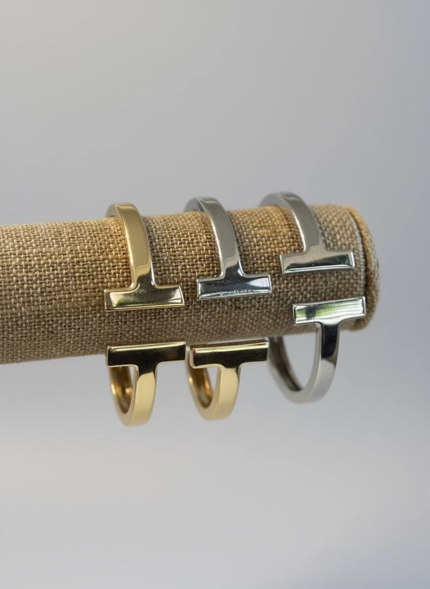 T Shaped Bracelet Hinge Bangle