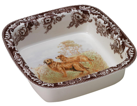 Spode Woodland Dogs SQ Rim Dish 10"