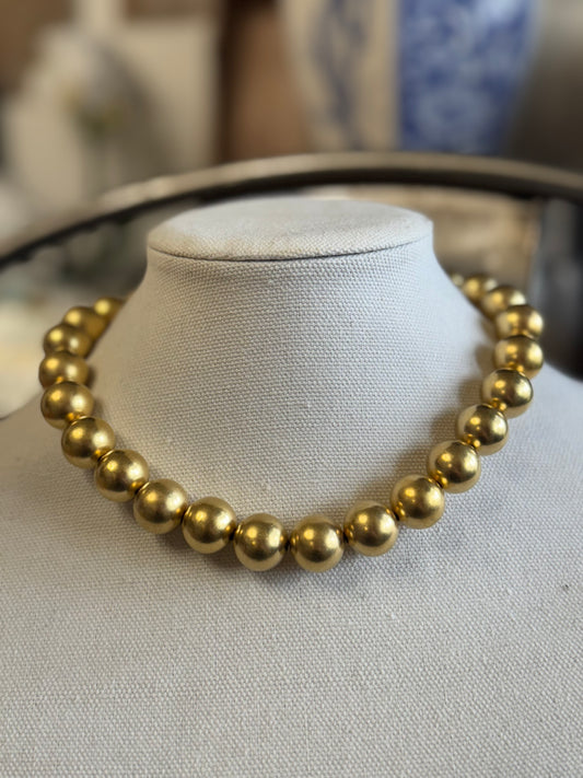 24kt Gold Plated Large 16MM Ball Choker