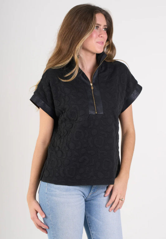 Emily Mccarthy Poppy Pullover- Black Cheetah