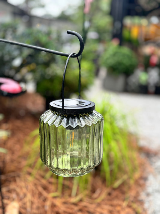 Solar Glass Lantern - Coastal Charm, Cottage Glow