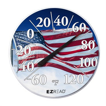 🇺🇸 EZ Read Dial Flag Thermometer – 12.5"  Classic Americana. Easy reading. Porch-perfect charm.