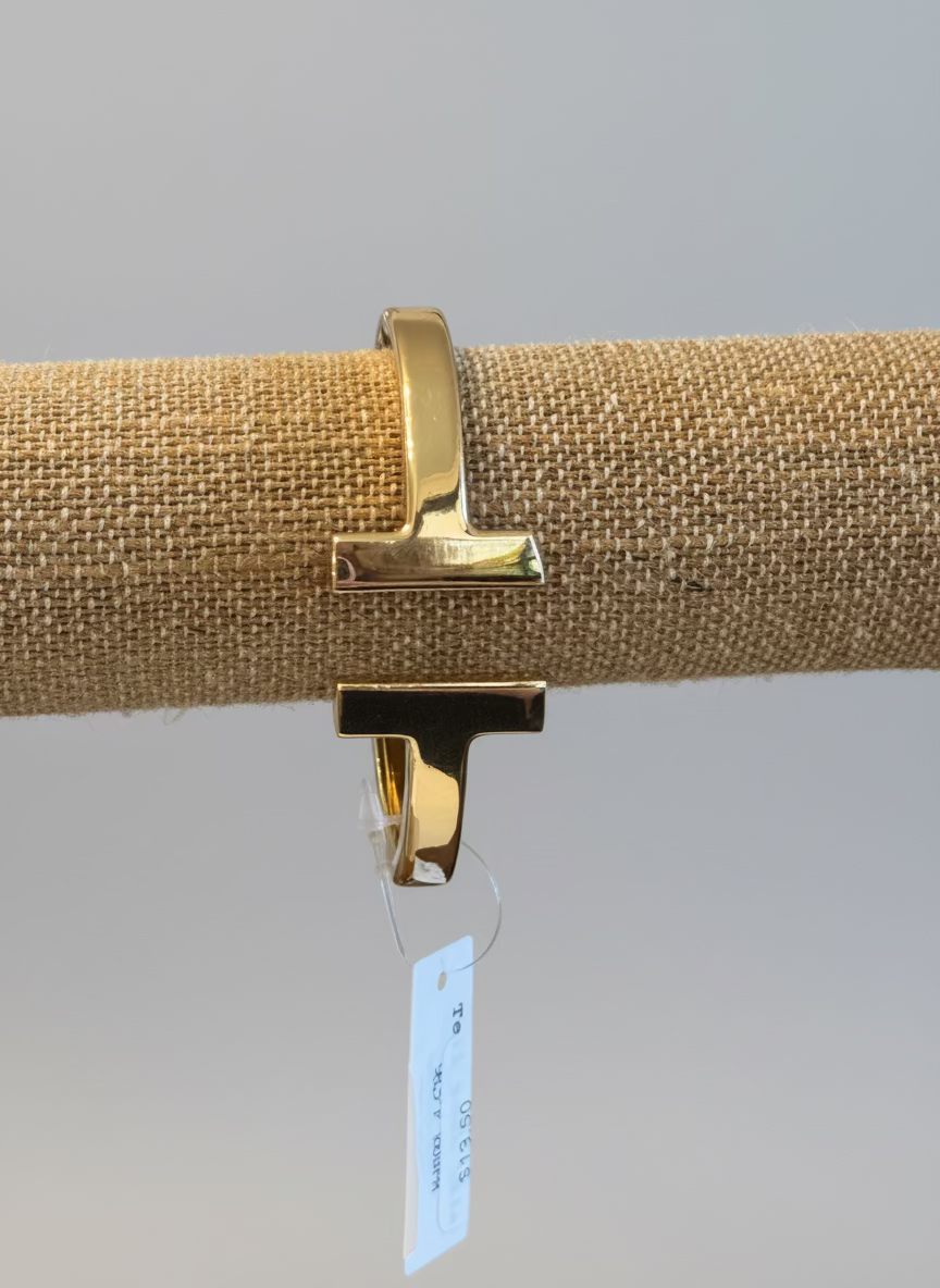 T Shaped Bracelet Hinge Bangle