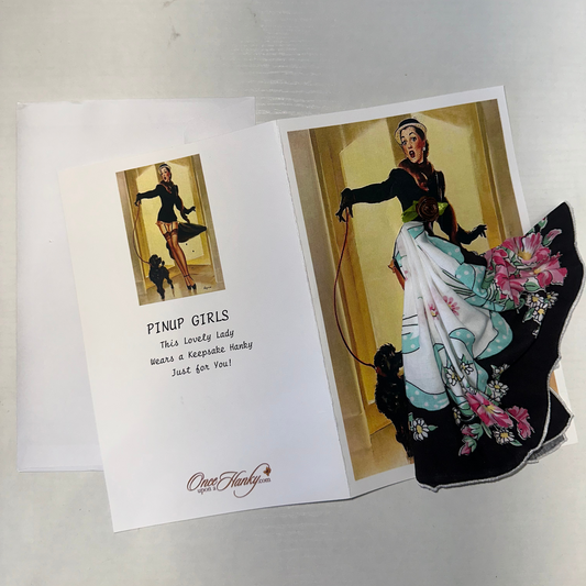 Walking the Dog Keepsake Hanky Card