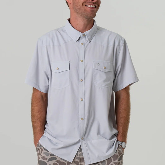 Pearl Snap Grey Button Down Shirt