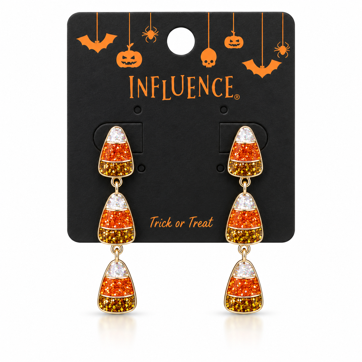 Shimmer candy corn earrings