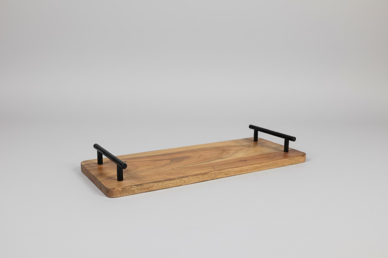 Tray with Metal Handles