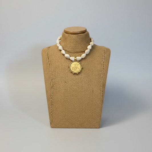 Vintage Chunky Horse Coin Necklace