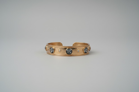 Wrights Gold Bangle with Labradorite Stones