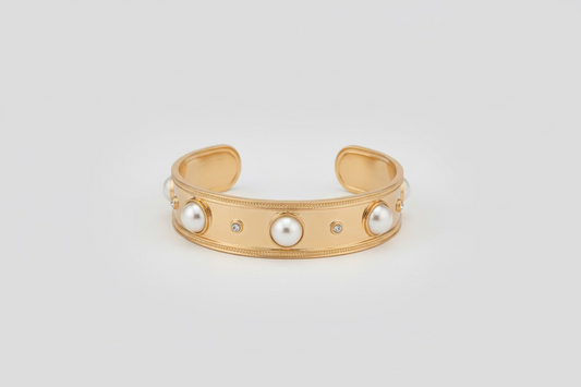 Wrights Pearl Gold Cuff