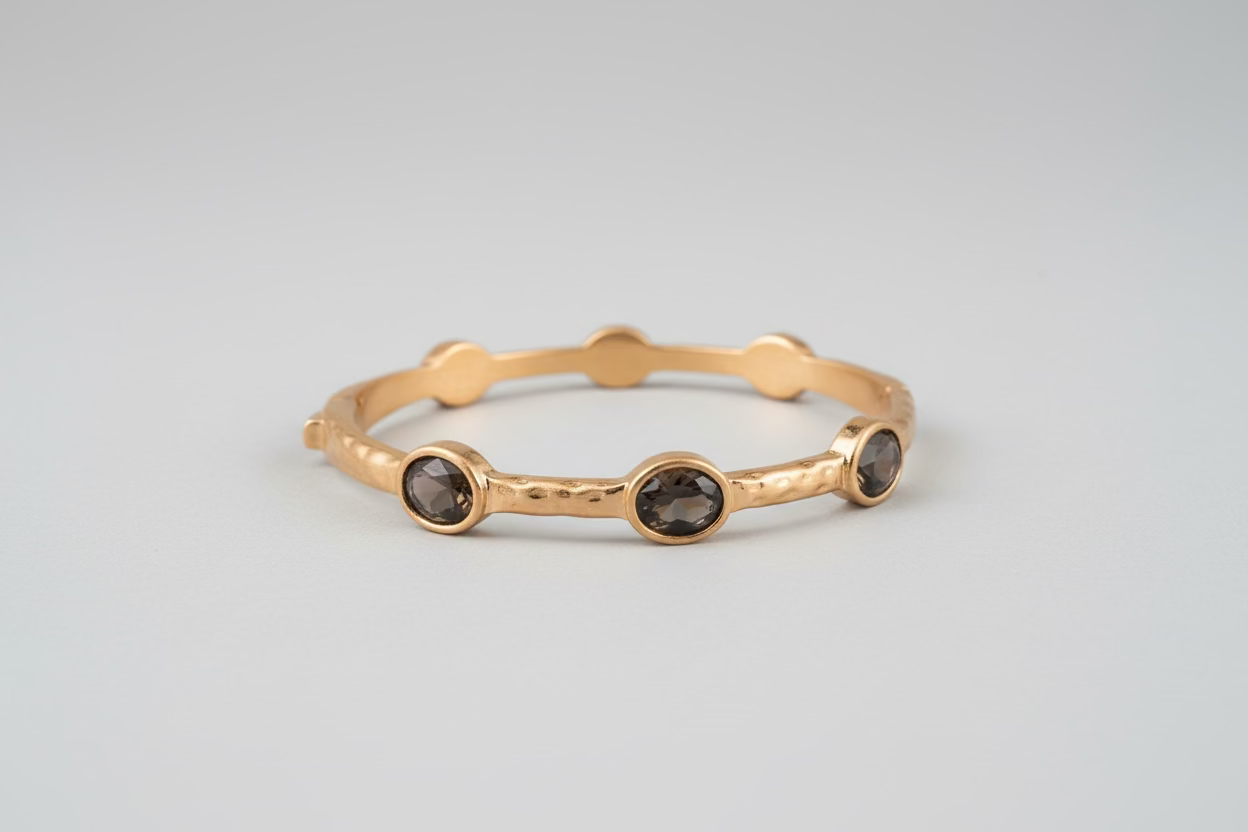 Wrights Grey Stone Gold Toggle Bangle