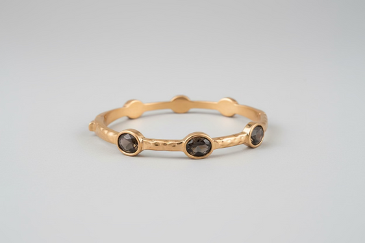 Wrights Grey Stone Gold Toggle Bangle
