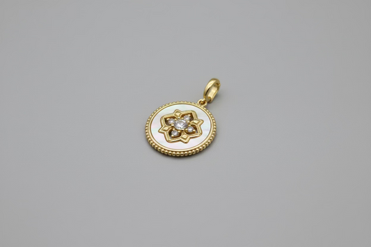 Mother of Pearl Flower Gold Pendant