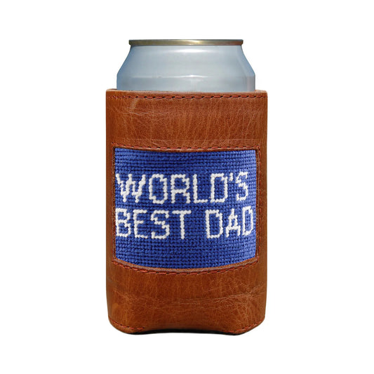 Smathers & Branson World's Best Dad Needlepoint Leather Can Cooler