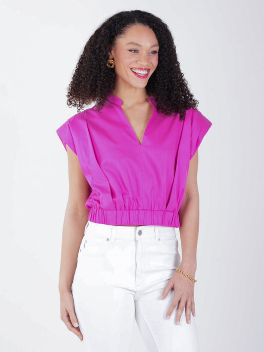 Emily McCarthy Raspberry Silk Bamboo Evie Top