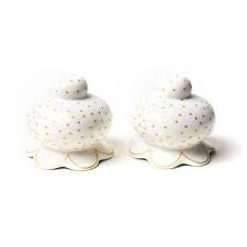 Deco Gold Scallop Salt and Pepper Shaker Set