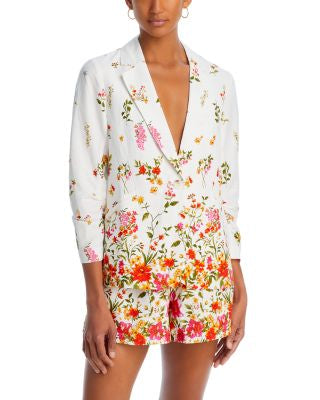 Floral Motif Print Blazer