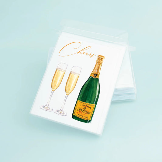 Champagne & Glasses Cards (Individual)
