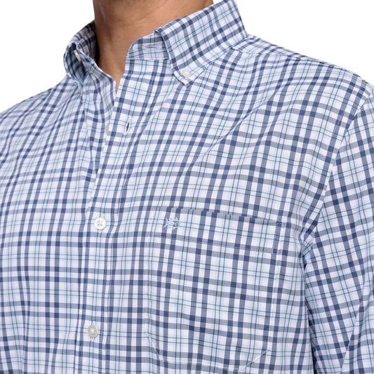 Southern Tide Haywood Plaid Sportshirt in Triumph Blue