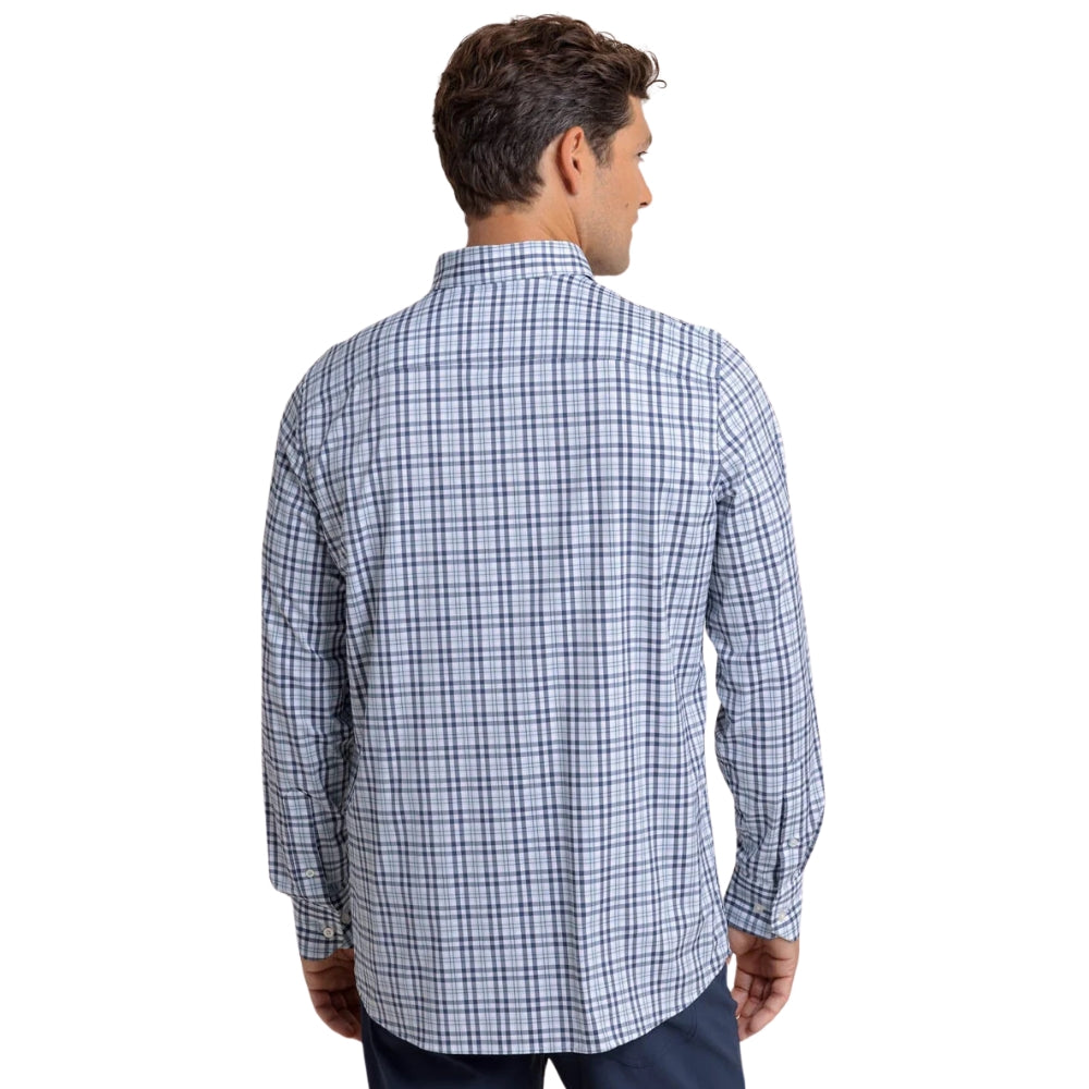 Southern Tide Haywood Plaid Sportshirt in Triumph Blue